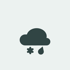 Snow_rain vector icon illustration sign