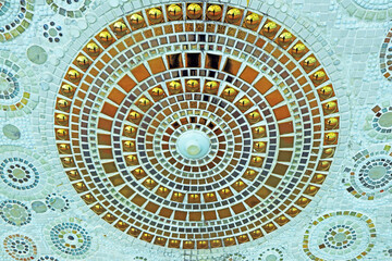 Decorative of the mosaic in Thai temple.