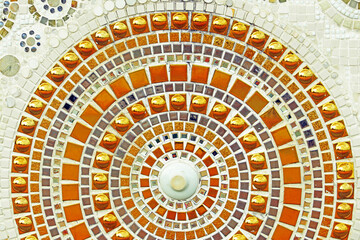 Decorative of the mosaic in Thai temple.