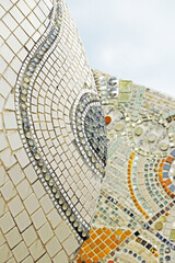 Decorative of the mosaic in Thai temple.