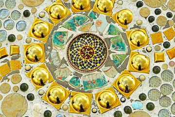 Decorative of the mosaic in Thai temple.
