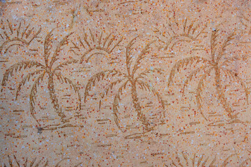 old pattern printed on the wall