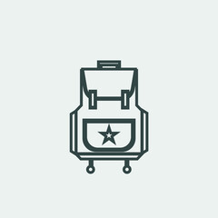 Backpack vector icon illustration sign