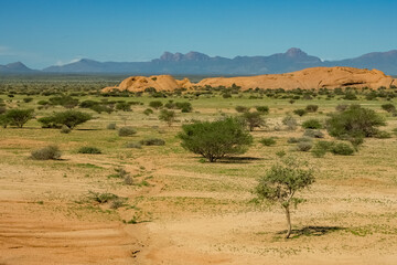 Namibia, the desert of Spitzkoppe in Damaraland, beautiful landscape
