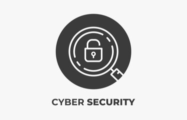 Cyber security vector icon isolated on white background for graphic and web design.