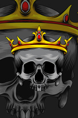 Skull king vector illustration