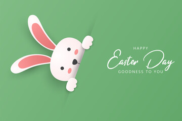 Happy easter background in paper style