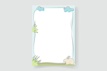 Minimalist easter bunny background with copy space