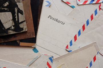 image of old post card and envelopes
