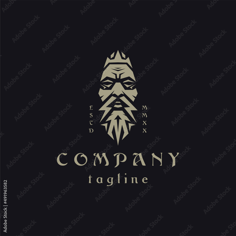 Wall mural Zeus is the Olympian god of the sky and the thunder logo icon design template flat vector