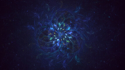 Fototapeta premium 3D rendering abstract multicolor fractal light background