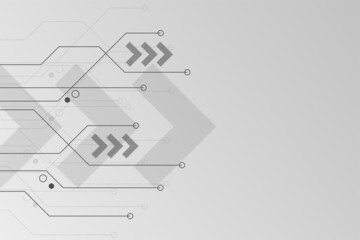 Abstract grey white futuristic electronic circuit technology background. Modern hi-tech communication concept innovation background.