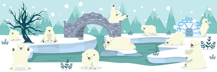 North pole Arctic with polar bear background © focus_bell