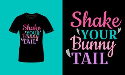 Easter bunny tail typography t shirt design