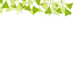 Floral web banner with drawn color exotic leaves. Nature concept design. Modern floral frame with summer branches. Vector illustration. Copy space