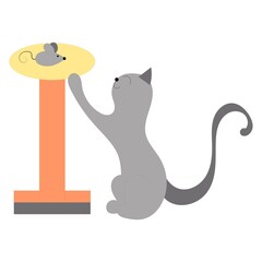 Vector illustration of a cute kitten.
