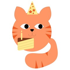 Vector illustration of a cute kitten.