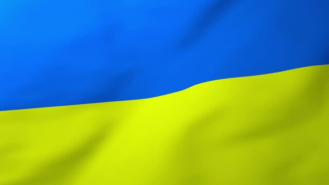 Ukraine flag, realistic flag animation