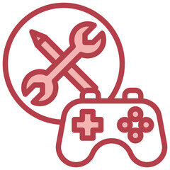 CUSTOMIZATION red line icon,linear,outline,graphic,illustration