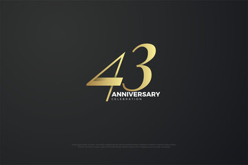 43rd anniversary background with number illustration.