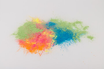 Abstract colorful Happy Holi background. Indian Holi festival of colours. Colorful powder explosion.