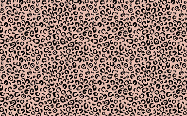 Abstract modern leopard seamless pattern. Animals trendy background. Beige and black decorative vector stock illustration for print, card, postcard, fabric, textile. Modern ornament of stylized skin