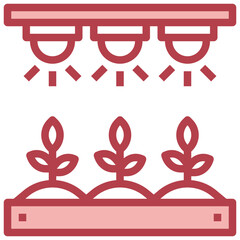 ILLUMINATION red line icon,linear,outline,graphic,illustration