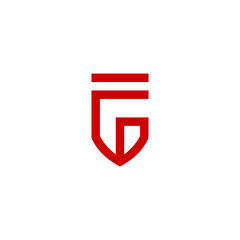 G Shield Logo Simple Design With Red Color