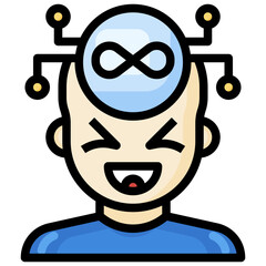 INFINITY filled outline icon,linear,outline,graphic,illustration