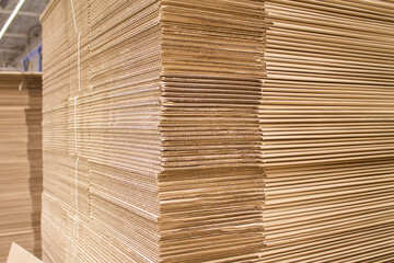 Stacking used cardboard box for recycling