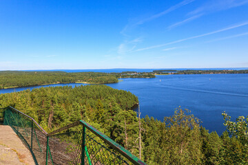 View at Karlsborg city and Lake Vattern in Sweden