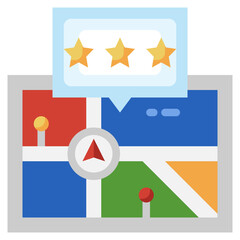 REVIEW flat icon,linear,outline,graphic,illustration