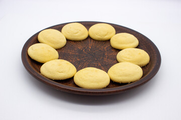 Fototapeta premium Few pieces of lemon cookies with cream filling