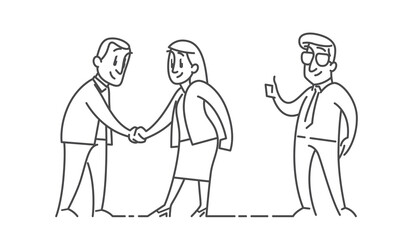 People closing a deal with a handshake