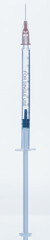 Medicine, Injection, vaccine and disposable syringe isolated, drug concept. Sterile vial medical. Medical Syringe needle. Macro close up on backgrounds gray.