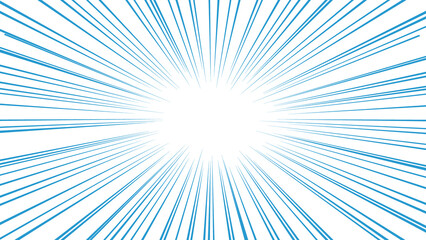 青色の集中線のベクター素材