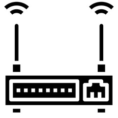 WIFI ROUTER glyph icon,linear,outline,graphic,illustration