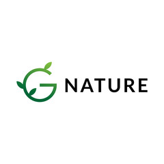 letter G with leaf logo design