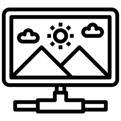 PICTURE line icon,linear,outline,graphic,illustration