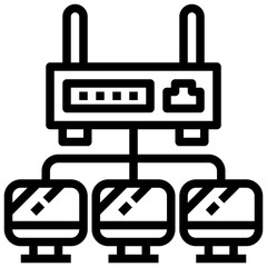 WIFI ROUTER line icon,linear,outline,graphic,illustration