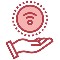 WIFI SIGNAL red line icon,linear,outline,graphic,illustration