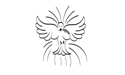 Holy Spirit Line Art Design for print or use as poster, card, flyer, Tattoo or T Shirt