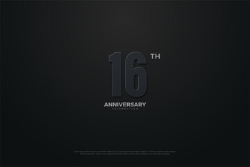 16th anniversary background with numbers illustration.