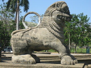 stone lion statue