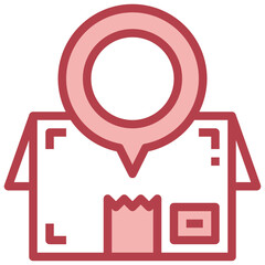 DESTINATION red line icon,linear,outline,graphic,illustration