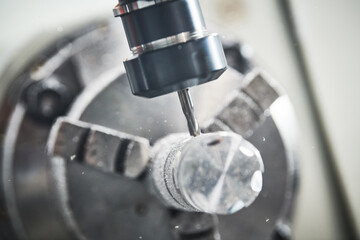 Precision machining metal detail on CNC milling machine