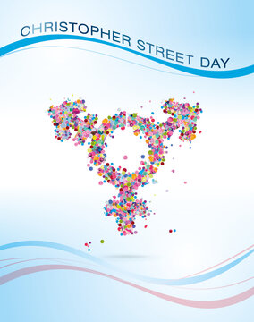 Christopher Street Day Poster Blue Pink