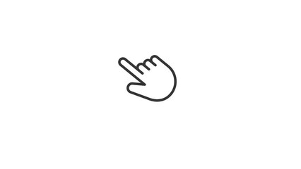 Finger swipe down gesture animation on the white transparent background with alpha channel included.