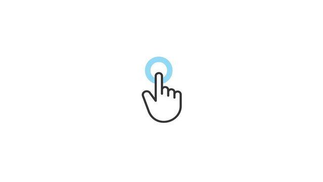 Finger Touch Gesture Animation On The White Transparent Background With Alpha Channel Included.