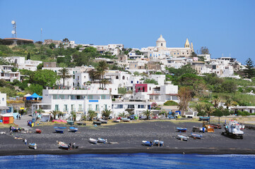 Fototapeta na wymiar View of the village. Stromboli island.
